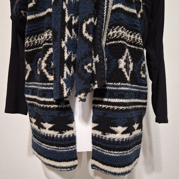 Dolan Multicolor Western Unique Thick Open Front Southwestern Cardigan Jacket M - Picture 4 of 10